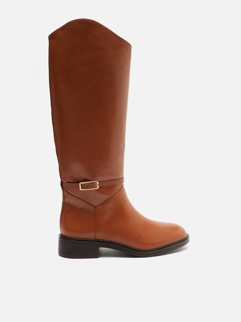 AREZZO Mckenna Leather Block Boots Tall Leather Riding Boots